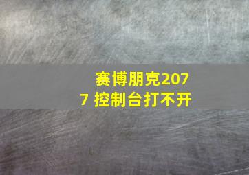 赛博朋克2077 控制台打不开